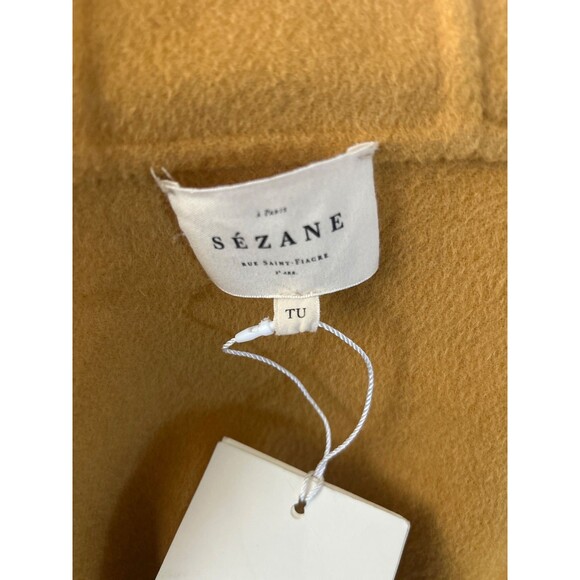 Sezane Dudley Cape Women’s Hooded OS NWT Mustard Wool - Picture 11 of 12